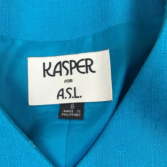 Vintage Kasper Asymmetrical Blazer Blue VTG 80s X - Picture 2 of 7